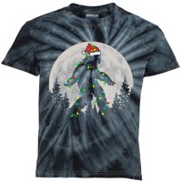 Bigfoot Santa Christmas Tree Lights Funny Xmas Sasquatch Kids Tie-Dye T-Shirt