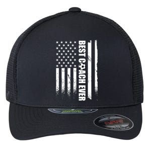 Best Soccer Coach Ever American Flag Flexfit Unipanel Trucker Cap