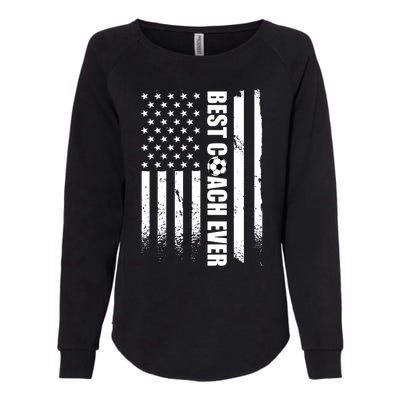 Best Soccer Coach Ever American Flag Womens California Wash Sweatshirt