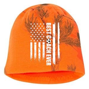 Best Soccer Coach Ever American Flag Kati - Camo Knit Beanie