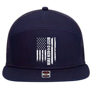 Best Soccer Coach Ever American Flag 7 Panel Mesh Trucker Snapback Hat