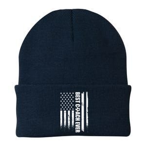 Best Soccer Coach Ever American Flag Knit Cap Winter Beanie