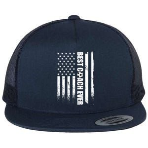 Best Soccer Coach Ever American Flag Flat Bill Trucker Hat