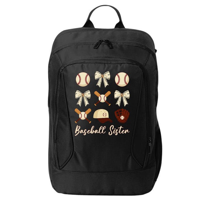 Baseball Sister Coquette Bow Cheer Baseball City Backpack