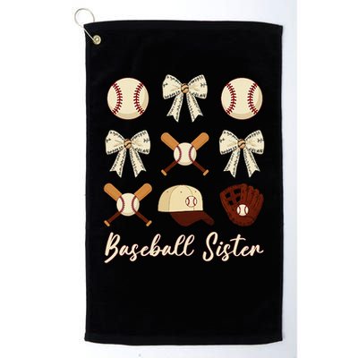Baseball Sister Coquette Bow Cheer Baseball Golf Towel