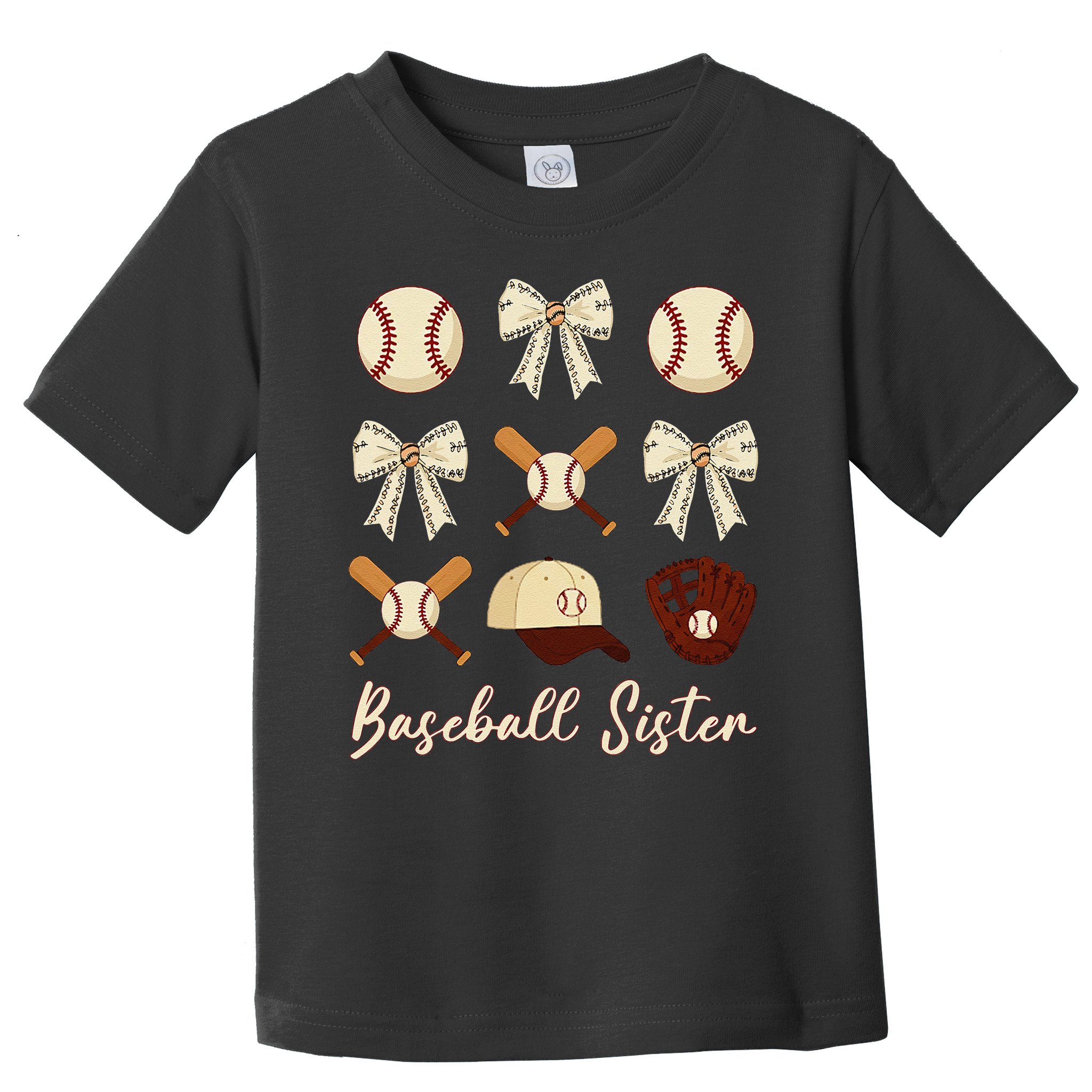 Baseball Sister Coquette Bow Cheer Baseball Toddler T-Shirt