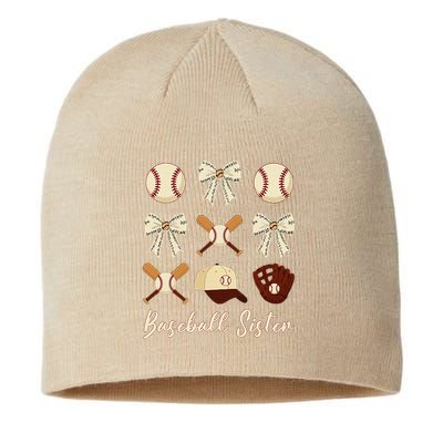Baseball Sister Coquette Bow Cheer Baseball Sustainable Beanie