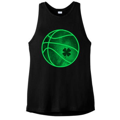 Basketball Shamrock Clover Leaf Pajama St Patrick's Day Cool Gift Ladies PosiCharge Tri-Blend Wicking Tank