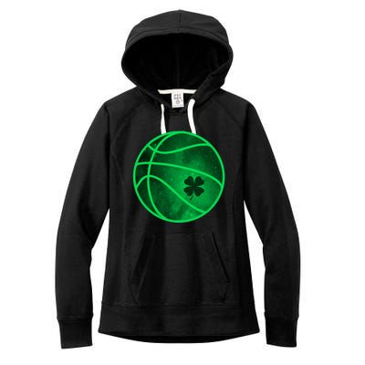 Basketball Shamrock Clover Leaf Pajama St Patrick's Day Cool Gift Women's Fleece Hoodie