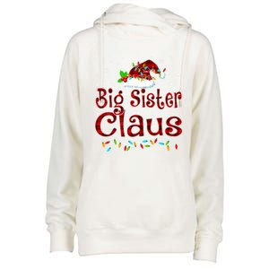 Big Sister Claus Christmas Pajama Matching Family Xmas Light Great Gift Womens Funnel Neck Pullover Hood