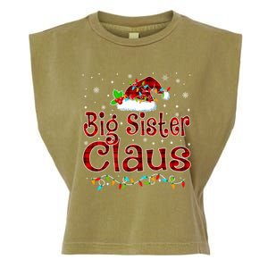 Big Sister Claus Christmas Pajama Matching Family Xmas Light Great Gift Garment-Dyed Women's Muscle Tee