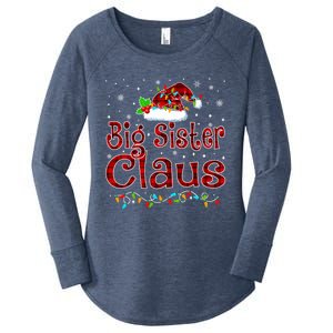 Big Sister Claus Christmas Pajama Matching Family Xmas Light Great Gift Women's Perfect Tri Tunic Long Sleeve Shirt