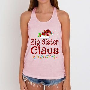 Big Sister Claus Christmas Pajama Matching Family Xmas Light Great Gift Women's Knotted Racerback Tank