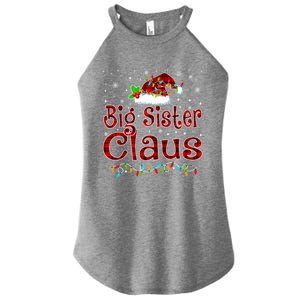 Big Sister Claus Christmas Pajama Matching Family Xmas Light Great Gift Women's Perfect Tri Rocker Tank