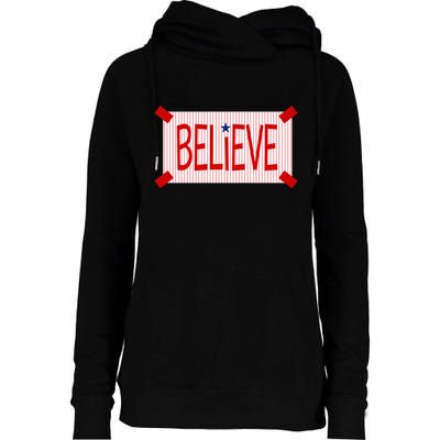 Believe Philadelphia Baseball Fan Womens Funnel Neck Pullover Hood