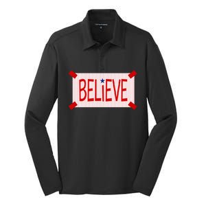 Believe Philadelphia Baseball Fan Silk Touch Performance Long Sleeve Polo