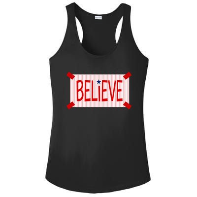 Believe Philadelphia Baseball Fan Ladies PosiCharge Competitor Racerback Tank