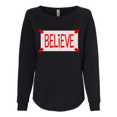 Believe Philadelphia Baseball Fan Womens California Wash Sweatshirt