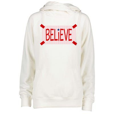 Believe Philadelphia Baseball Fan Womens Funnel Neck Pullover Hood