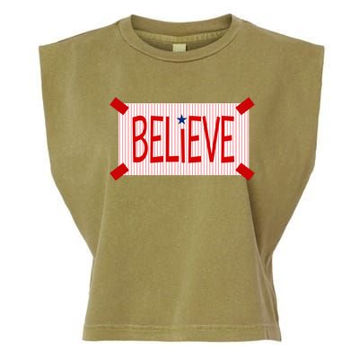 Believe Philadelphia Baseball Fan Garment-Dyed Women's Muscle Tee