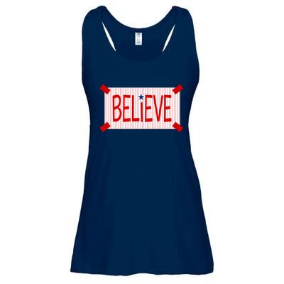 Believe Philadelphia Baseball Fan Ladies Essential Flowy Tank