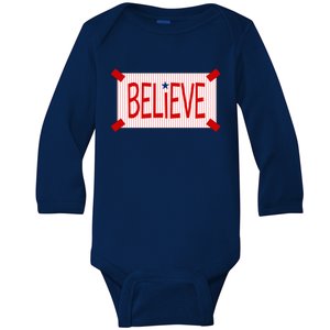 Believe Philadelphia Baseball Fan Baby Long Sleeve Bodysuit