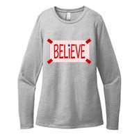 Believe Philadelphia Baseball Fan Womens CVC Long Sleeve Shirt