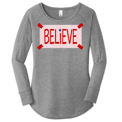 Believe Philadelphia Baseball Fan Women's Perfect Tri Tunic Long Sleeve Shirt