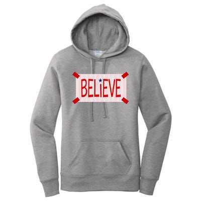 Believe Philadelphia Baseball Fan Women's Pullover Hoodie