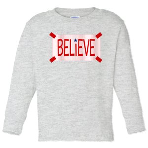 Believe Philadelphia Baseball Fan Toddler Long Sleeve Shirt