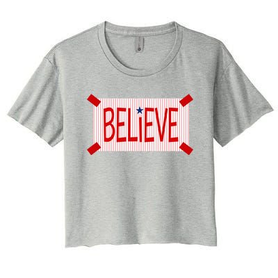 Believe Philadelphia Baseball Fan Women's Crop Top Tee