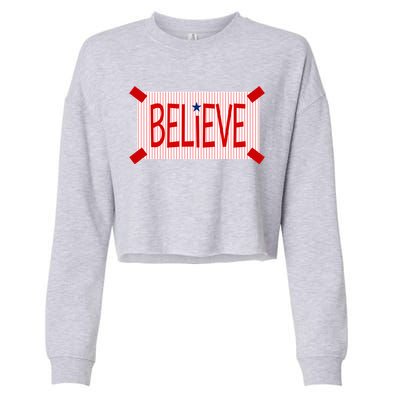 Believe Philadelphia Baseball Fan Cropped Pullover Crew