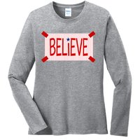 Believe Philadelphia Baseball Fan Ladies Long Sleeve Shirt