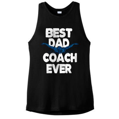 Best Swim Coach Dad Swimming Coach Father Gift Ladies PosiCharge Tri-Blend Wicking Tank