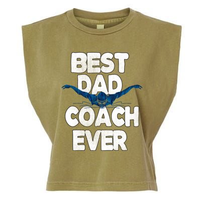 Best Swim Coach Dad Swimming Coach Father Gift Garment-Dyed Women's Muscle Tee