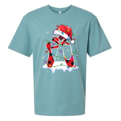 Ballet Shoes Christmas Lights Santa Ballerina Pajama Xmas Tank Top Sueded Cloud Jersey T-Shirt