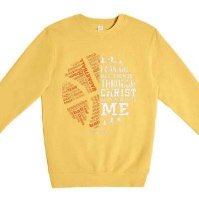 Basketball Sayings Christian Verse Graphic Premium Crewneck Sweatshirt