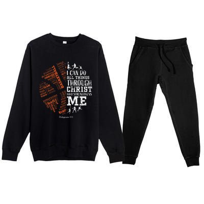 Basketball Sayings Christian Verse Graphic Premium Crewneck Sweatsuit Set