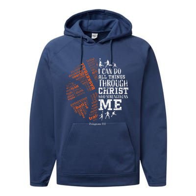 Basketball Sayings Christian Verse Graphic Performance Fleece Hoodie