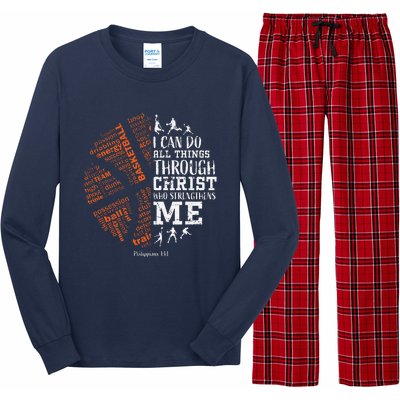 Basketball Sayings Christian Verse Graphic Long Sleeve Pajama Set