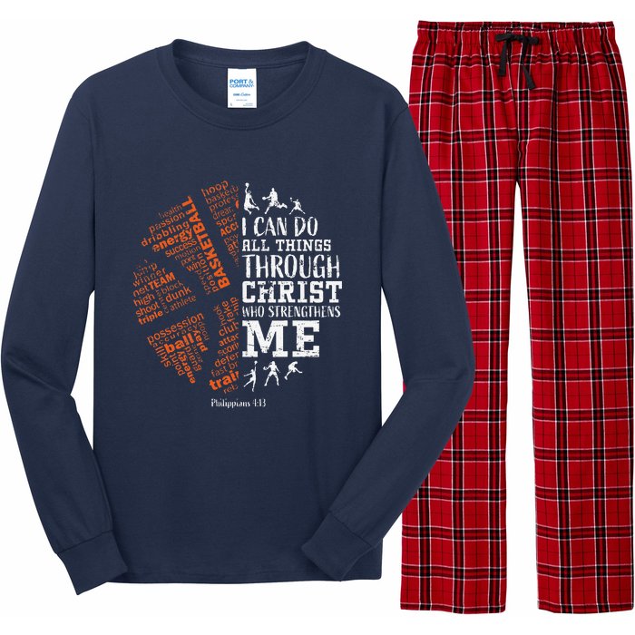 Basketball Sayings Christian Verse Graphic Long Sleeve Pajama Set