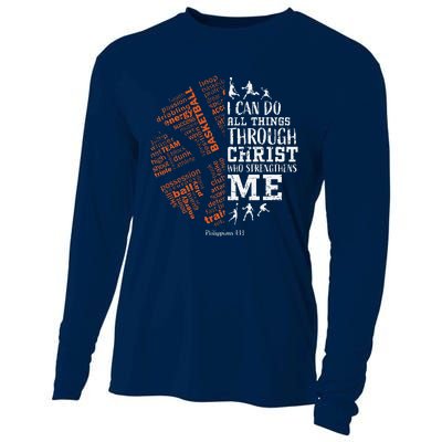 Basketball Sayings Christian Verse Graphic Cooling Performance Long Sleeve Crew