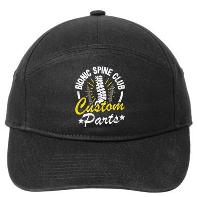 Bionic Spine Club Customs Parts Funny Back Surgery Recovery 7-Panel Snapback Hat