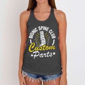 Bionic Spine Club Customs Parts Funny Back Surgery Recovery Women's Knotted Racerback Tank