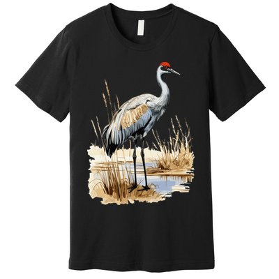 birding sandhill crane nebraska Sandhill cranes Premium T-Shirt