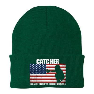 Baseball Softball Catcher Because Pitchers Need Heros Too Knit Cap Winter Beanie