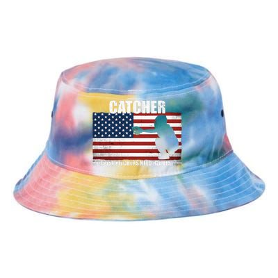 Baseball Softball Catcher Because Pitchers Need Heros Too Tie Dye Newport Bucket Hat