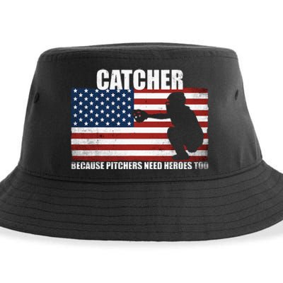 Baseball Softball Catcher Because Pitchers Need Heros Too Sustainable Bucket Hat