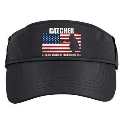 Baseball Softball Catcher Because Pitchers Need Heros Too Adult Drive Performance Visor