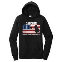 Baseball Softball Catcher Because Pitchers Need Heros Too Women's Pullover Hoodie